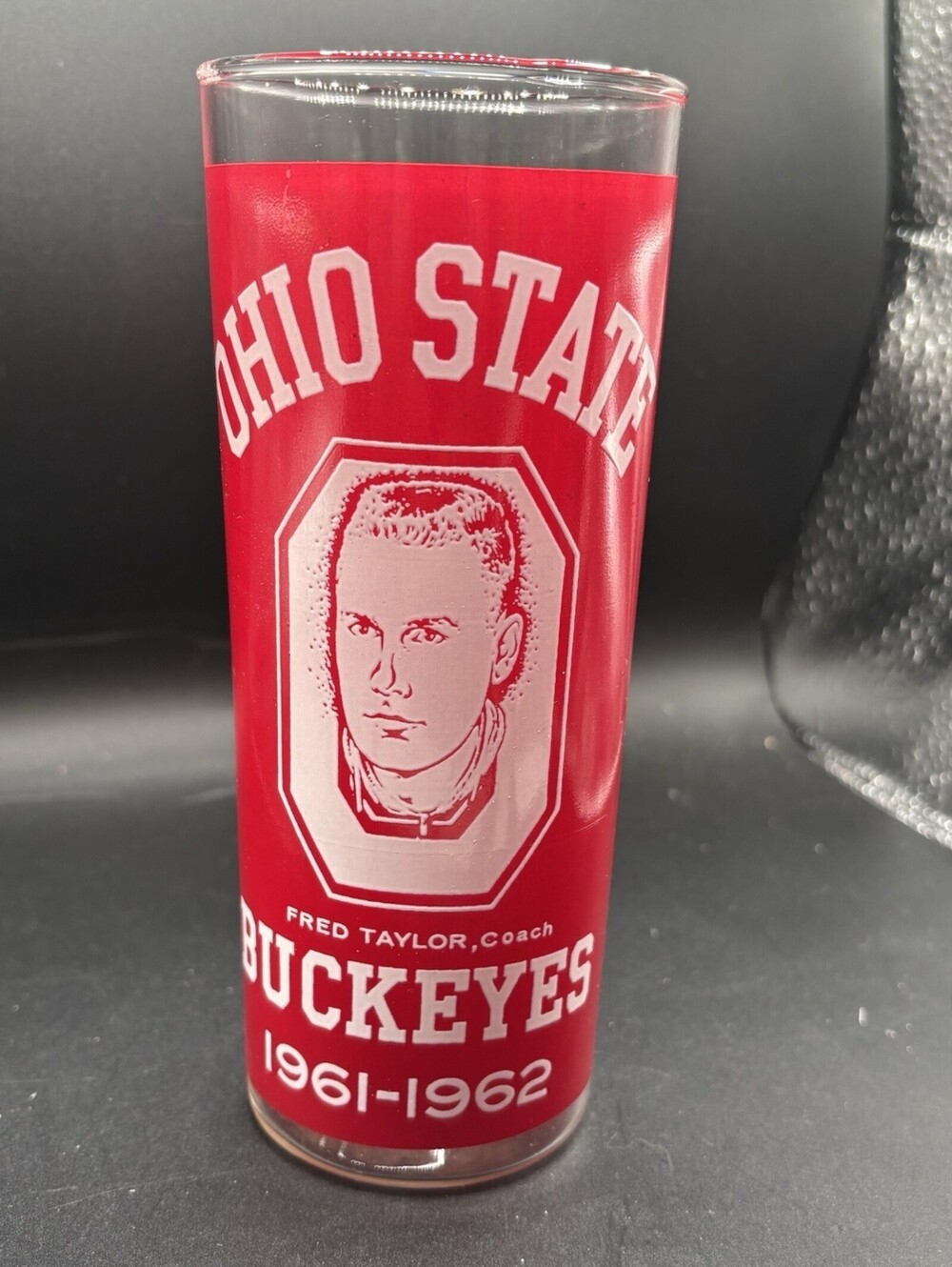 Vintage Ohio State Basketball Fred Taylor Coach Buckeyes 1961-62 Drinking Glass